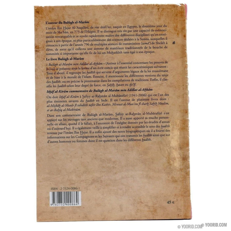 Commentaire De Bulugh Al-Maram Min Adillat, Livres, Yoorid, YOORID