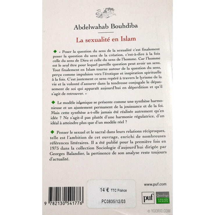 La Sexualité En Islam, Livres, Yoorid, YOORID