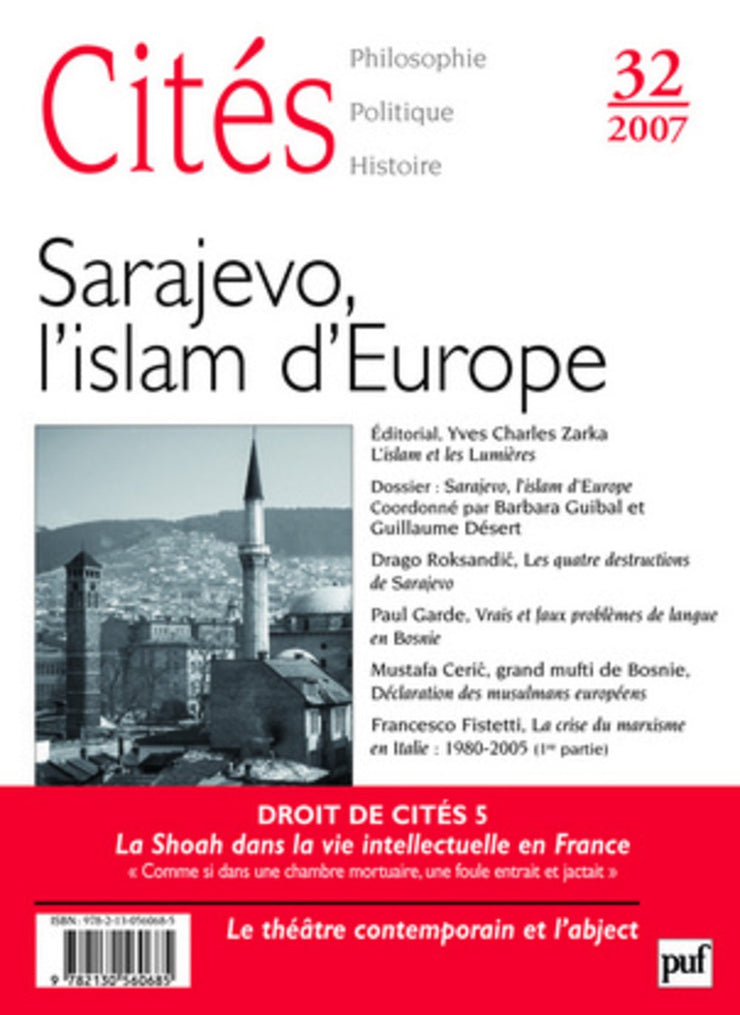 Cités, N° 32 : Sarajevo, L'Islam D'Europe, Book, Yoorid, YOORID