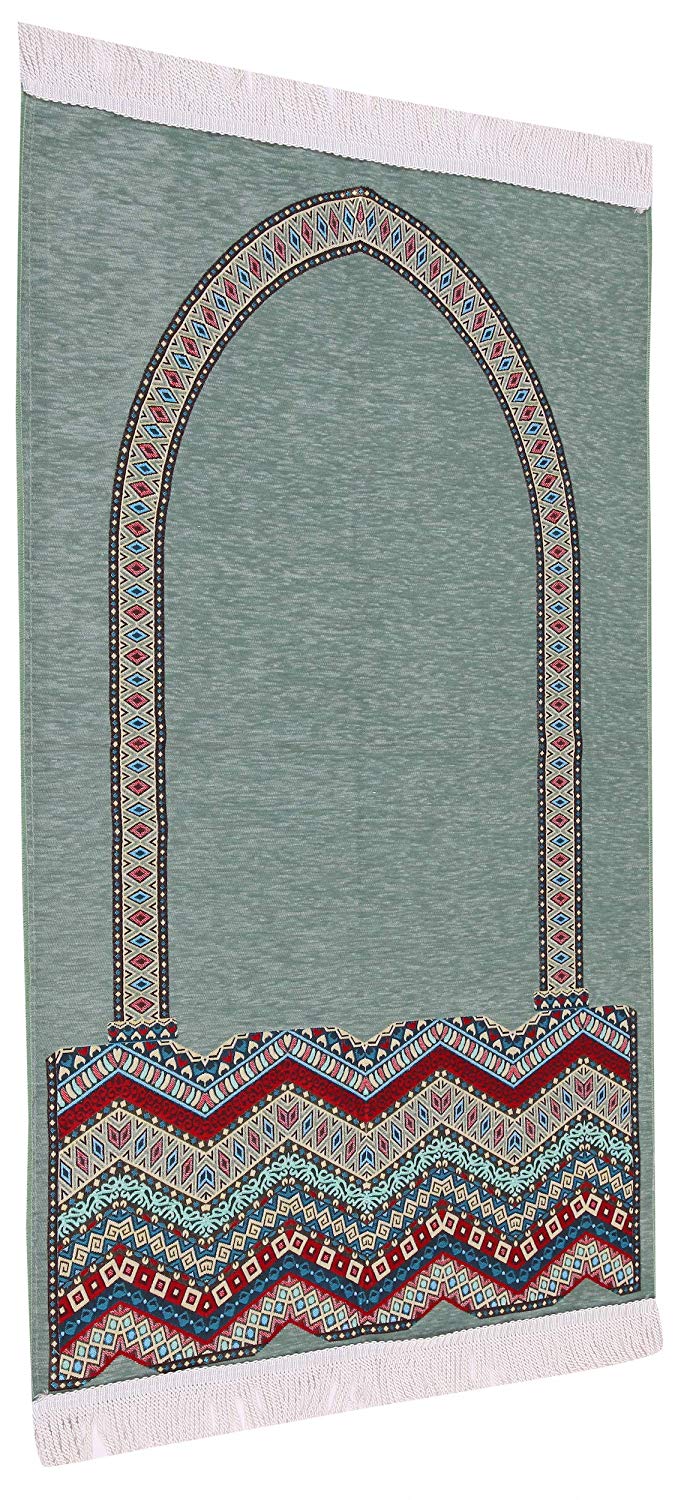YOORID Tapis de prière Musulmane Sajjad Plusieurs variétés Moderne (Arc Bleu Blanc), tapis, Yoorid, YOORID